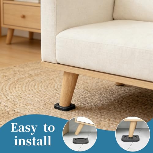 Washing Machine Anti Vibration Pads 4 PCS Anti Vibration Pads for Washing Machine Shock Absorbing Mat-Square Prevent Washer & Dryer Moving Exercise Equipment Shaking Walking Floor Protector