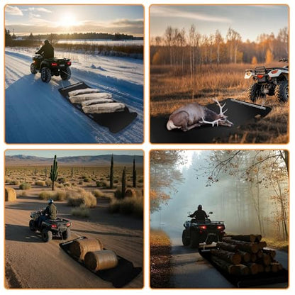 50"x114" Yard Drag Sled, 1/8 Inch Thickened HDPE 2200LBS Heavy Duty Yard Glider for ATV, UTV, Tractor, Utility Sled with Metal Pull Cables, Yard Drag Mat for Hauling Debris, Construction Materials