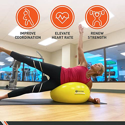 Body Sport Donut Ball – Durable, Inflatable Exercise Ball for Balance & Stability Training, Yoga, & Pilates Workouts – Use in Home, Office, Gym, or Classroom - style: 30-inch