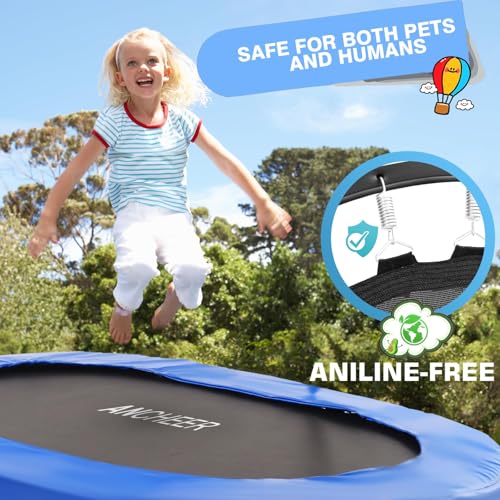 ANCHEER Trampoline for Kids, Toddler Trampoline Indoor Sports and Outdoor Games 56" Kids Rebounder 220LBS Capacity with Adjustable Safety Handrail Foldable Jumper for Boys and Girls