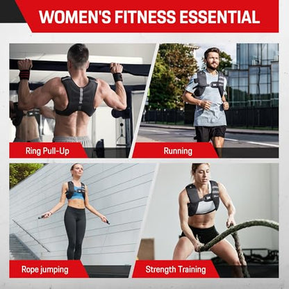 Weighted Vest for Men & Women, 5lbs/10lbs/15lbs/20lbs Weight Vest, Perfect for Running, Walking, Fitness, and Strength Training