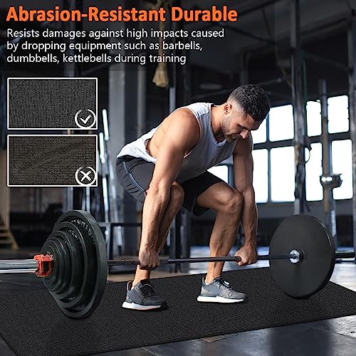 Large Exercise Mat 8'x5'|12'x6'|6'x4'|6'x2' Workout Mat for Home Gym Mats Exercise Heavy Duty Gym Flooring Fitness Mat Large Yoga Mat Cardio Mat for Weightlifting, Jump Rope, MMA, Shoe-Friendly