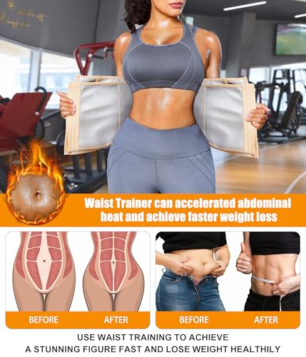 Womens Waist Trainer Corset with Zipper Sweat Waist Trimmer for Women Workout Belt Corset Shapewear