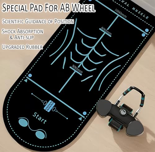 Ab Roller Mat & Knee Pad Set – Thick Non-Slip Foam Knee Pads for Ab Wheel Workouts, Arch-Shaped Exercise Pad Protects Knees & Floor, Core Training Home Gym Equipment, 2 Pack