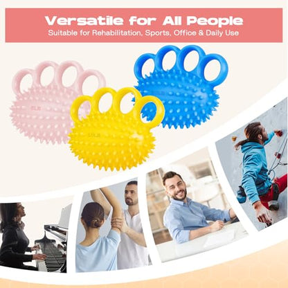 Hand Exercise Ball, Finger Therapy Ball, Grip Strengthener for Adults - Stress Relief, Massage Ball, Resistance Training for Wrist Flexibility, Hand Strengthening, Anxiety Relief