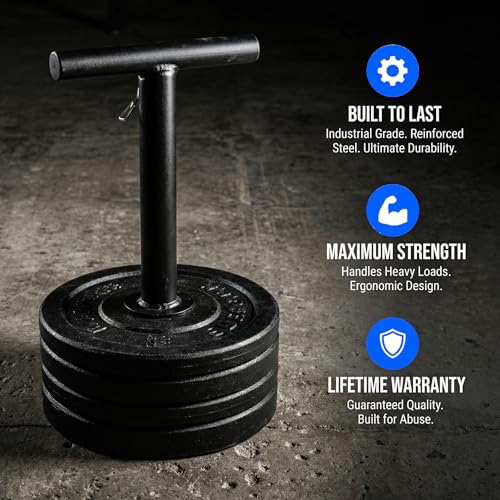Adjustable Kettlebell Handle for Weight Plate, Heavy Duty Iron Construction, Fits Standard 2" Olympic Plates, DIY Kettlebell for Strength Training, CrossFit, Home Gym
