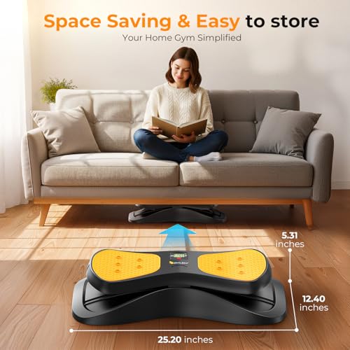 OWLSKY Balance Board with Resistance Bands, Portable Rock Stepper Featuring LCD Monitor, 330 lbs Capacity Ski Machine for Full Body Workout