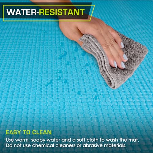 ProsourceFit Classic Yoga Mat 1/8” (3mm) Thick, Extra Long 72-Inch Lightweight Fitness Mat with Non-Slip Grip for Yoga, Pilates, Exercise - color: Aqua