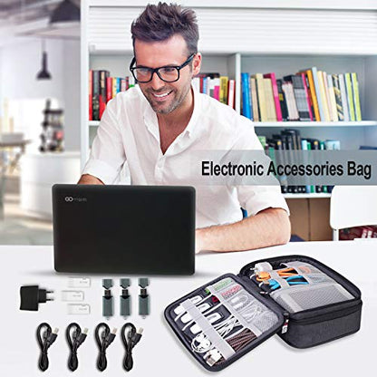 BUBM Electronic Organizer, Double Layer Travel Gadget Carry Bag for Cables, Plugs, Earphone, Flash Hard Drive and More--a Sleeve Pouch for iPad Mini(Medium, Black) - size: Medium- For 7.9" iPad Mini