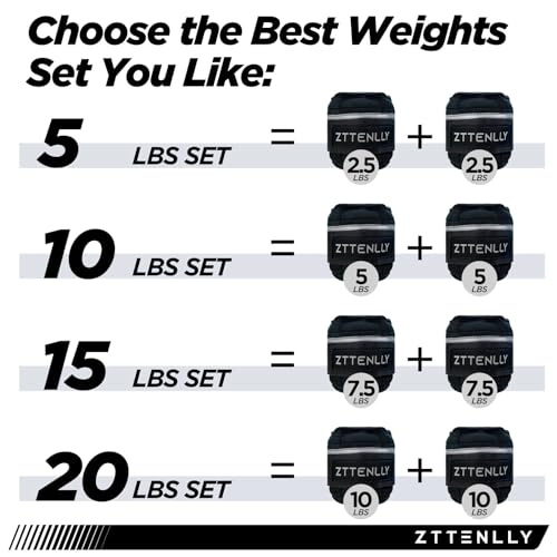 Adjustable Ankle Weights 1-5/10/15/20LBS Pair with Carry Bag - Breathable Fabrics, Reflective Trim - Strength Training Leg Wrist Arm Ankle Walking Weights Sets for Women Men Kids - color: Black, size: 20 lbs Pair (10 lbs Each)