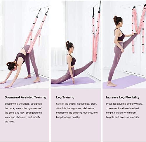 Yoga Fitness Stretching Strap, Adjustable Leg Stretcher Back Bend Assist Trainer, Improve Leg Waist Back Flexibility Home Gym Equipment for Rehab Pilates Ballet Cheerleading Splits Gymnastics - color: purple