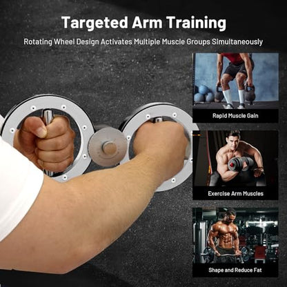 Arm Training Wheel, Hand Trainer and Forearm Trainer, Adjustable Arm Trainer for Wrist, Shoulder & Chest, Punch Speed Trainer and Martial Arts Arm Strength Device - color: Black & white