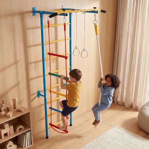 GLACER 5 in 1 Swedish Ladder, Indoor Jungle Gym with Pull Up Bar - style: 5 In 1