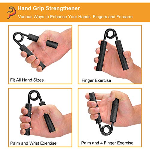 Hand Grip Strengthener,3 Pack (150,200,250lbs) Grip Strength Trainer Forearm Strengthener Hand Strengthener for Home Gym & Office - color: Black