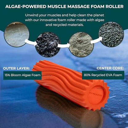 Oceanfoam Ripple Roller - Small Foam Roller for Physical Therapy (Orange) - color: Orange