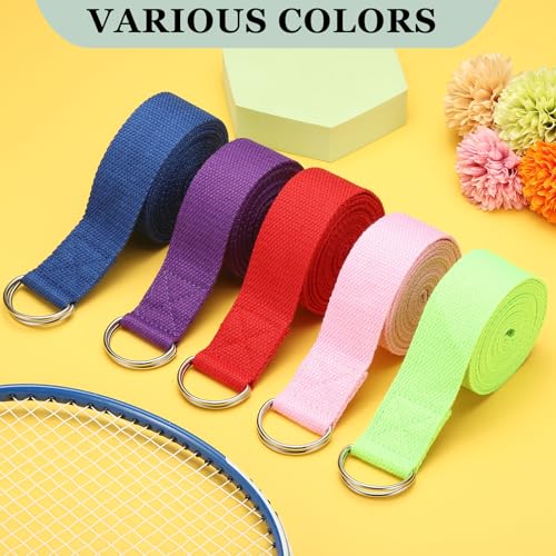 Yoga Strap for Stretching, Athletic Stretch Band with Adjustable Metal D Ring Buckle Yoga Bands - color: Dark Green, size: 5.9ft
