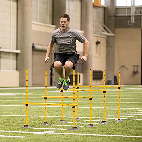 Power Systems Adjustable Plyometric Hurdles Set of 4, 12”– 40” Height, Speed & Agility Training Equipment for Athletes, Soccer, Football, Track & Field, Indoor/Outdoor Use