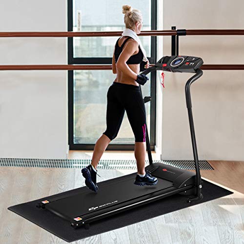 Goplus Thicken Treadmill Mat for Hardwood Floors High Density Waterproof PVC, Floor Protector Pad for Exercise Equipment for Home and Gym Use, Large Size - style: 5' x 2' x 0.2''
