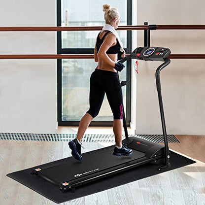 Goplus Thicken Treadmill Mat for Hardwood Floors High Density Waterproof PVC, Floor Protector Pad for Exercise Equipment for Home and Gym Use, Large Size - style: 5' x 2' x 0.2''
