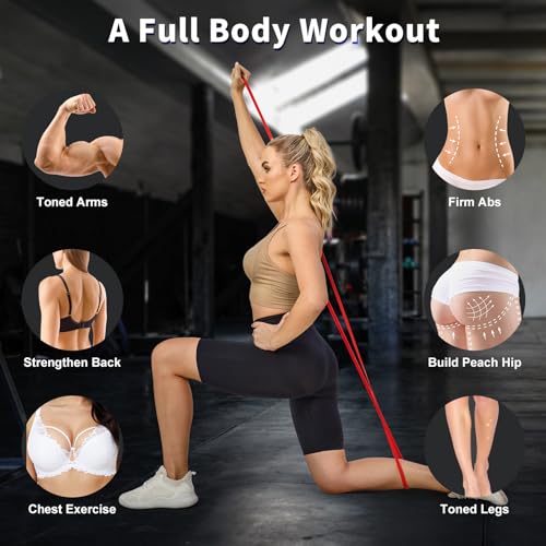 Pull Up Assistance Bands Set 5 LBS - 230 LBS, Long Resistance Bands for Pull Ups Working Out, Gym Workout Bands for Men Exercise Muscle Training and Shape Body - Carry Bag Included