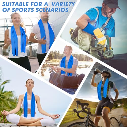 Cooling Towels for Neck and Face - 6 Pack 47x12 Inch Ice Cold Microfiber Towels, Soft & Breathable Cooling Towel for Hot Weather, Sports, Yoga, Workout, Running, Golf, Camping
