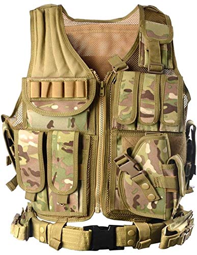 vAv YAKEDA Tactical Vest Outdoor Ultra-Light Breathable Training Airsoft Vest Adjustable for Adults - color: Cp