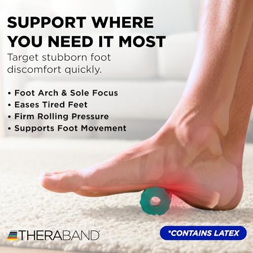 THERABAND Foot Roller for Foot Pain Relief, Massage Ball Roller for Arch Pain, Plantar Fasciitis Treatment, Heel Spurs Reliever, Tired Feet