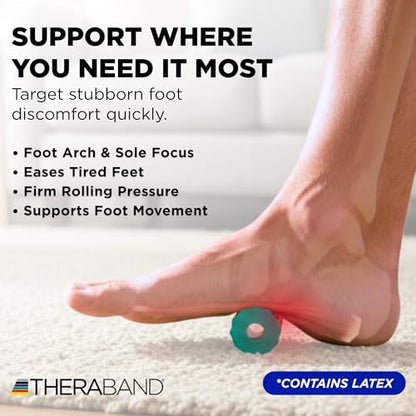 THERABAND Foot Roller for Foot Pain Relief, Massage Ball Roller for Arch Pain, Plantar Fasciitis Treatment, Heel Spurs Reliever, Tired Feet