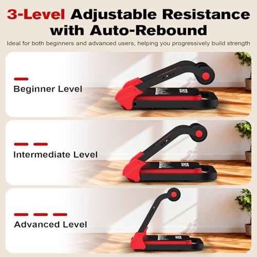 DERACY Sit Up Exercise Equipment, Adjustable Ab Machine, Multi-Functional Sit Up Machine, Ab Workout Equipment, Ab Trainer Machine for Women Men - color: RED