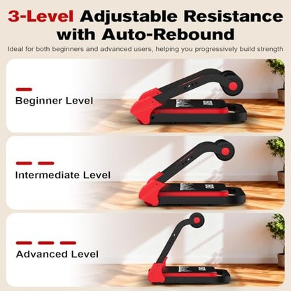 DERACY Sit Up Exercise Equipment, Adjustable Ab Machine, Multi-Functional Sit Up Machine, Ab Workout Equipment, Ab Trainer Machine for Women Men - color: RED