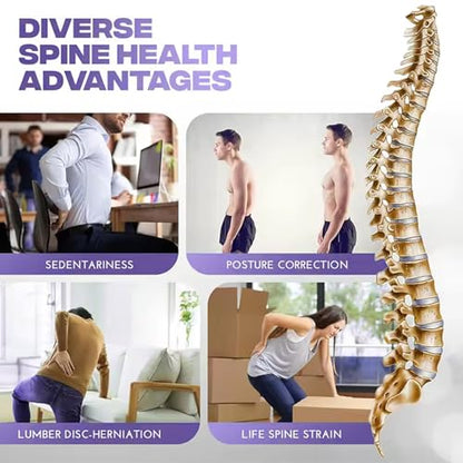 Back Cracker 4-Level Adjustable Back Stretch with Acupressure Massage Correction Spine Decompression Lumbar Support for Scoliosis Pain Relief Stretcher, Cracking Device, Lumbar Support