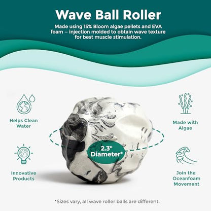 Wave Massage Ball Roller – Textured Lacrosse Ball, Plantar Fasciitis Relief, Muscle Knot Therapy, Myofascial Release, Feet Pain – Travel Size (Black Marbled, Miami Blue, Hot Pink) Pack of 3 - color: Pack of 3 (Black Marbled, Miami Blue, Hot Pink )