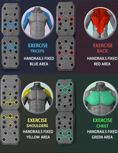 12-In-1 Push Up Board,Portable Pushup Bars for Men, Muscle Max Press Up Boards,Foldable Gym Home Exercise Board,Multi-function Push-Up Stand,Home Workout Equipment with Resistance Bands