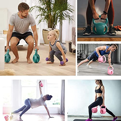 3 Handle Kettlebells Weight - Weight for Women Options 5, 10, 15 and 20 LB for Russian Twists AB Exercise, Weightlifting and Core Fitness Exercise Home Gym [Single in Sold]