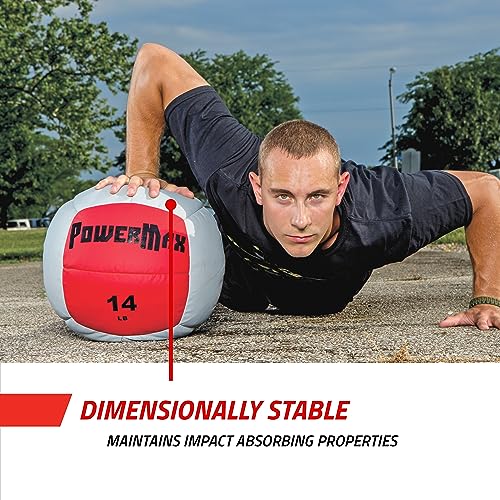 Gill Athletics PowerMax Soft Shelled Medicine Ball - Weighted Workout Ball, 14 Inch Diameter Med Ball, Medicine Balls for Exercise, Wall Ball for Strength Training
