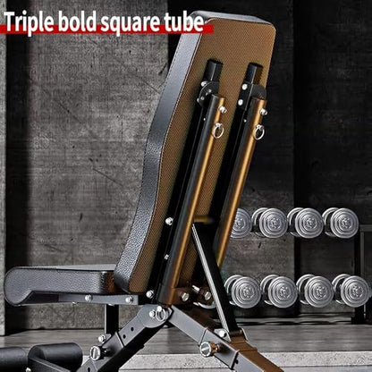 Adjustable Weight Bench for Home Gym – Foldable Strength Training Bench Press with Resistance Bands, 600lb Capacity, 7-Level Incline/Decline – Full Body Workout Equipment for Men & Women