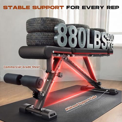 Folding Weight Bench, 880LB Foldable Workout Bench with Extended Headrest for Bench Press Workout Training, Incline Decline Bench