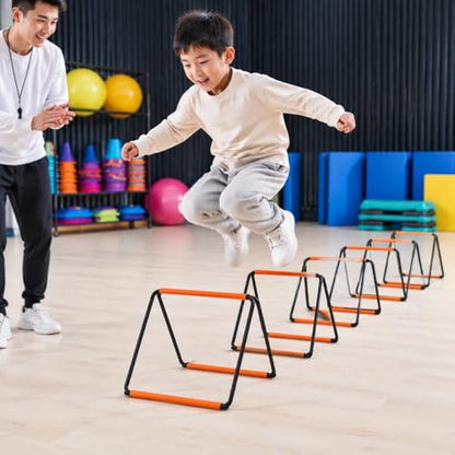 4m Steel Agility Ladder, Folding Soccer Training Equipment for Athletes, 10 Rung Steel Ladder with Storage