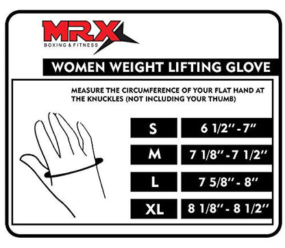 MRX Ladies Weight Lifting Gloves Women Fitness Training Exercise Glove Anti Slip Padded Shock-Absorbing Extra Grip Crossfit Multi Colors