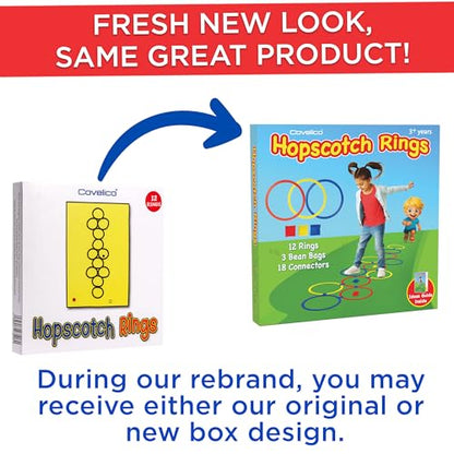 12 Hopscotch Rings, 3 Bean Bags, 25+ Games Guide, Obstacle Course for Kids