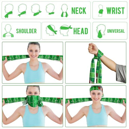 30Pcs Football Cooling Towels for Neck and Face 40 x 12 Inch Football Sports Team Gifts Workout Ice Towel for Gym Sweat Microfiber Breathable Chilly Bulk Neck Wraps for Athletes Camping Travel Yoga - style: Football
