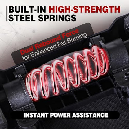 RedSwing Automatic Rebound Abdominal Wheel, 4-Wheel Roller Abdominal Trainer, Core Workout Ab Roller Wheel for Plank, Red