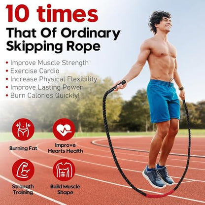 Weighted Jump Rope for Men and Women, 3lb 4lb 5lb Adult Heavy Skipping Rope, Jumprope for Fitness,Workout Equipment, Fitness Equipment for Home Gym Exercise,Improve Strength and Building Muscle - style: 5lb