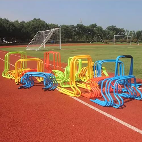 5 PCS Agility Hurdles Training Equipment, Track and Field Jumping Workout Obstacles, Plastic Soccer Agility Workout Trainer Kit, for Athletes Adults(Orange,23cm/9in)
