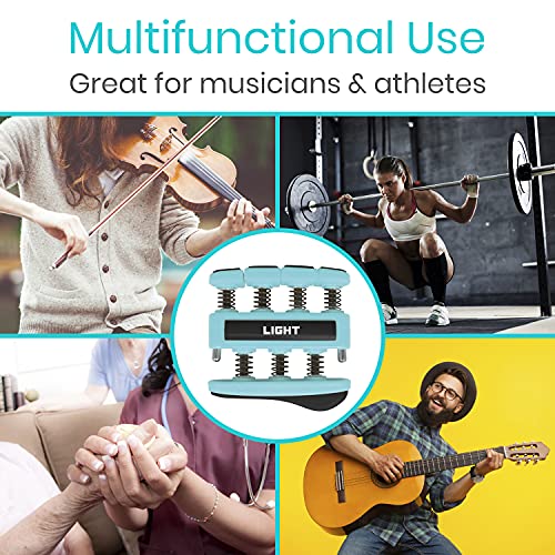 Finger Strengthener by Vive (3 Pack) Hand Grip Equipment for Guitar, Musicians, Rock Climbing & Therapy - Gripper with Exercise Guide for Strengthening Muscles