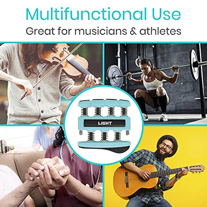 Finger Strengthener by Vive (3 Pack) Hand Grip Equipment for Guitar, Musicians, Rock Climbing & Therapy - Gripper with Exercise Guide for Strengthening Muscles