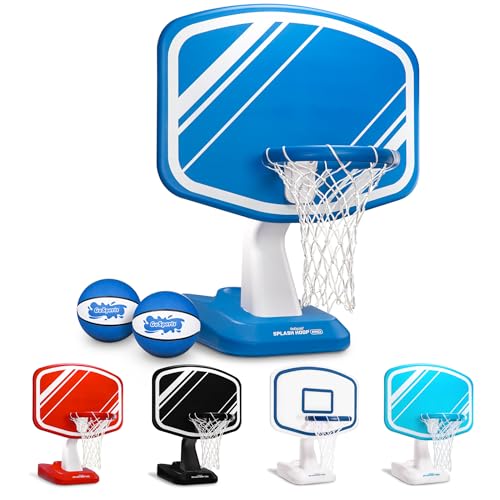 GoSports Splash Hoop PRO Pool Basketball Game – Modern Poolside Basketball Hoop with Backboard, Ball & Pump – Swimming Pool Basketball Hoop for Inground & Above Ground Pools - color: Blue