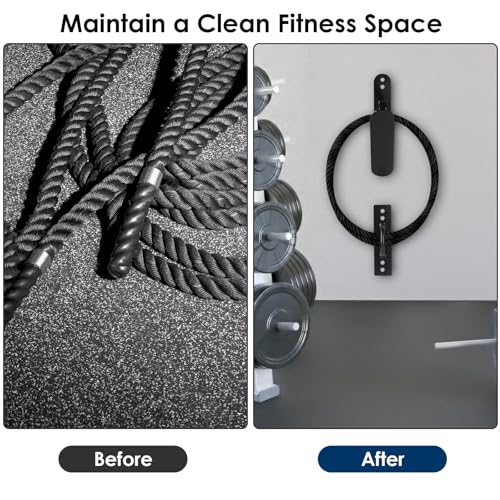 Battle Rope Hanger Anchor Strap Kit Battle Rope Storage Rack Battle Rope Fastening Hook Wall Mount Exercise Rope Organiser Home Gym or Commercial Gym
