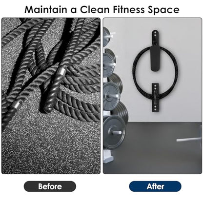 Battle Rope Hanger Anchor Strap Kit Battle Rope Storage Rack Battle Rope Fastening Hook Wall Mount Exercise Rope Organiser Home Gym or Commercial Gym