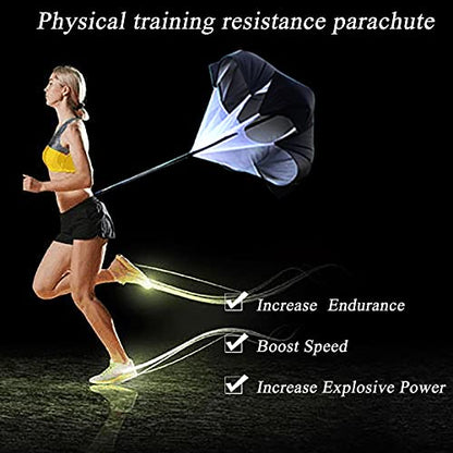 Resistance Parachute 57" Running Parachute, Speed Sprint Resistance Trainer for Kids/Adults, Improving Power Speed Sprint Fitness Agility Stamina Tool